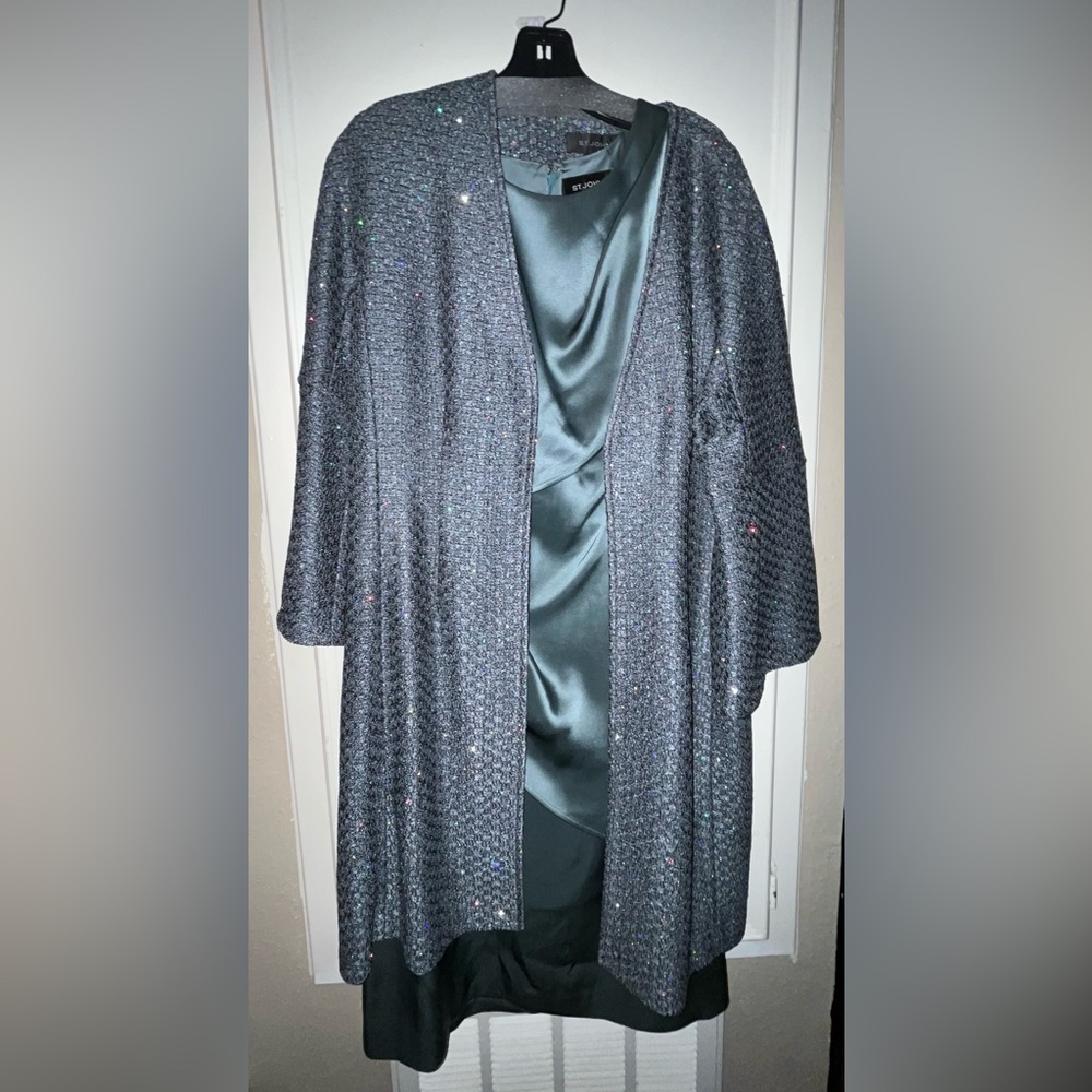 St. John formal evening wear dress and jacket set. Size 12/14